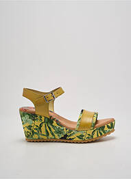Sandales/nu pieds matière lisse talon de 7 à 9cm vert KADANCIA femme