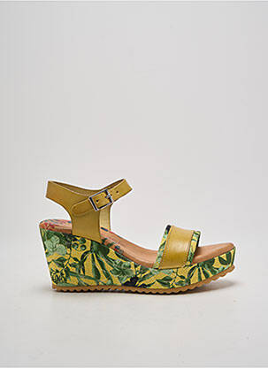 Sandales/nu pieds matière lisse talon de 7 à 9cm vert KADANCIA femme