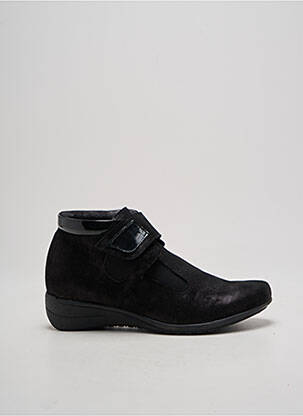 Bottines/boots tissage satiné talon plat jusqu'à 3cm noir GEO-REINO femme