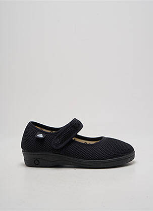 Chaussons/pantoufles fermeture scratch talon plat jusqu'à 3cm noir CELIA RUIZ femme