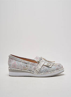 Mocassins type de semelle amortissante talon plat jusqu'à 3cm argent FUGITIVE BY FRANCESCO ROSSI femme