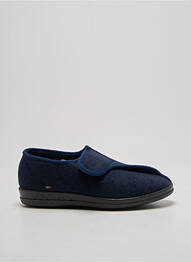 Chaussons/pantoufles fermeture scratch talon plat jusqu'à 3cm bleu WAPITI femme