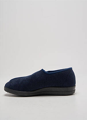 Chaussons/pantoufles fermeture scratch talon plat jusqu'à 3cm bleu WAPITI femme