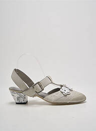 Sandales/nu pieds tissage satiné talon de 4 à 6cm argent MACIEJKA OBUWIE femme