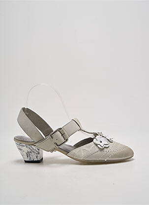Sandales/nu pieds tissage satiné talon de 4 à 6cm argent MACIEJKA OBUWIE femme