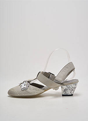 Sandales/nu pieds tissage satiné talon de 4 à 6cm argent MACIEJKA OBUWIE femme