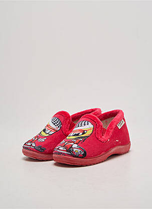 Chaussons/pantoufles tissage velours bout rond rouge LA MAISON DE L'ESPADRILLE garçon