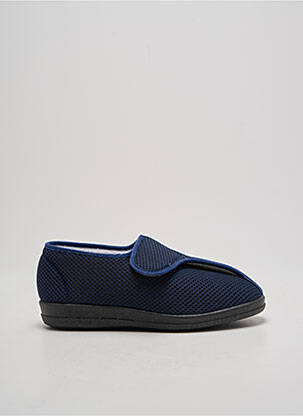 Chaussons/pantoufles fermeture scratch talon plat jusqu'à 3cm bleu WAPITI femme