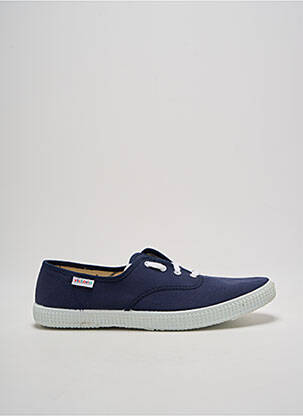 Baskets tissage toile talon compensé bleu VICTORIA homme