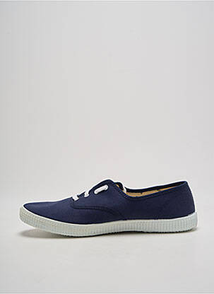 Baskets tissage toile talon compensé bleu VICTORIA homme