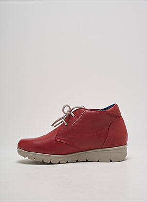 Bottines/boots matière lisse talon plat jusqu'à 3cm rouge ON FOOT femme