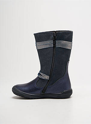 Bottes nubuck bout rond bleu BOPY fille