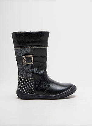 Bottes tissage satiné bout rond noir BOPY fille