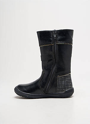 Bottes tissage satiné bout rond noir BOPY fille