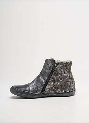 Bottines/boots matière lisse bout rond argent BELLAMY fille