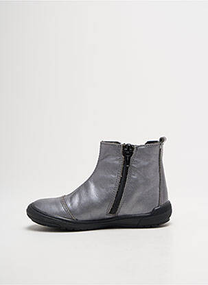 Bottines/boots tissage satiné bout rond argent BOPY fille