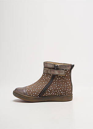 Bottines/boots tissage satiné bout rond marron BABYBOTTE fille