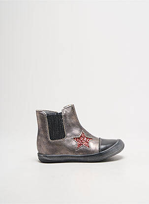 Bottines/boots tissage satiné bout rond argent BELLAMY fille