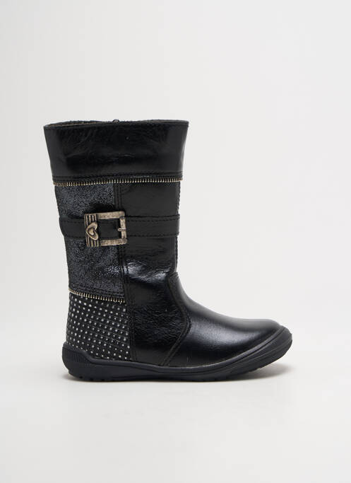 Bottes tissage satiné bout rond noir BOPY fille