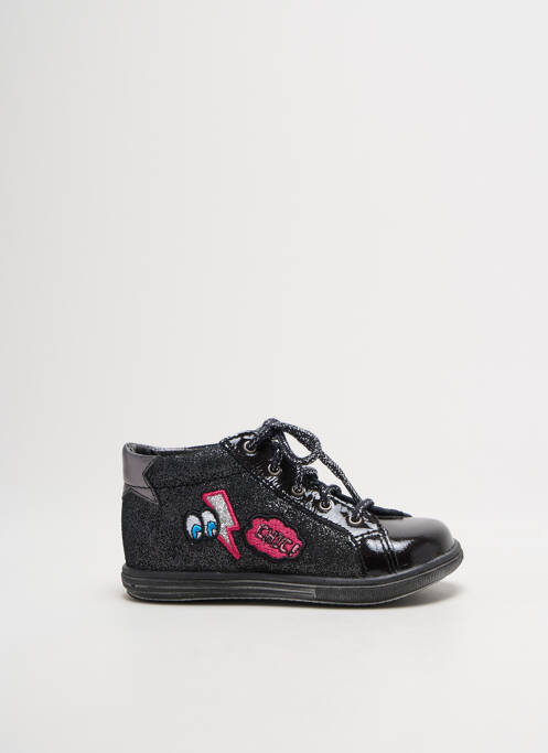Bottillons tissage tissage pailleté bout rond noir BOPY fille