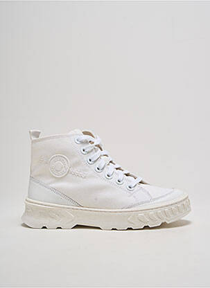 Baskets bout rond talon plat jusqu'à 3cm blanc KICKERS femme