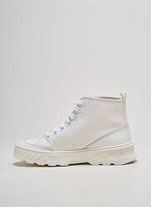Baskets bout rond talon plat jusqu'à 3cm blanc KICKERS femme