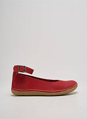 Ballerines bout rond talon plat jusqu'à 3cm rouge KICKERS femme