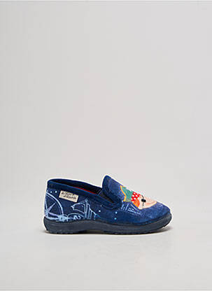 Chaussons/pantoufles tissage velours bout rond bleu LA MAISON DE L'ESPADRILLE garçon