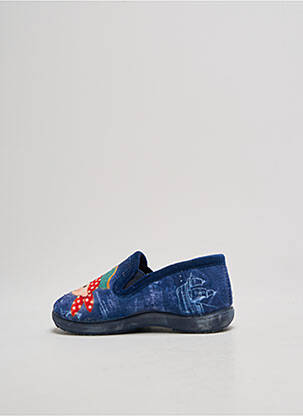 Chaussons/pantoufles tissage velours bout rond bleu LA MAISON DE L'ESPADRILLE garçon