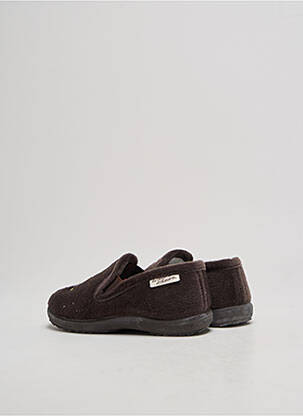 Chaussons/pantoufles tissage velours bout rond marron LA MAISON DE L'ESPADRILLE garçon