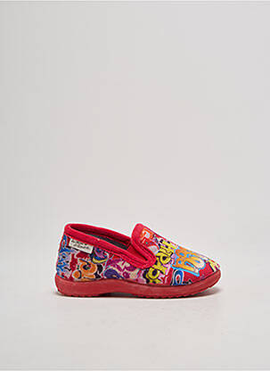 Chaussons/pantoufles tissage velours bout rond rouge LA MAISON DE L'ESPADRILLE garçon