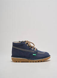 Bottines/boots fermeture zip et lacets bout rond bleu KICKERS garcon