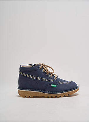 Bottines/boots fermeture zip et lacets bout rond bleu KICKERS garcon