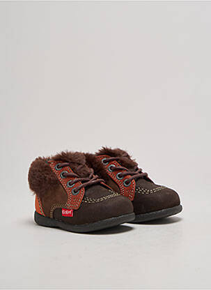 Bottillons fourrée bout rond orange KICKERS garcon