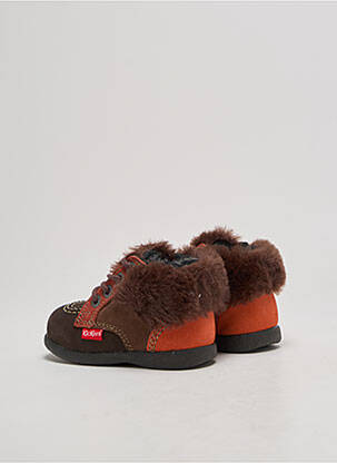 Bottillons fourrée bout rond orange KICKERS garçon