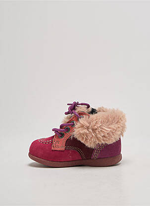 Bottillons fermeture lacets bout rond rose KICKERS fille