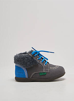 Bottillons fourrée bout rond bleu KICKERS garcon