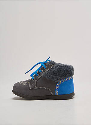 Bottillons fourrée bout rond bleu KICKERS garçon
