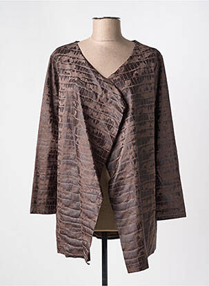 Veste casual tissage suedine marron ROMEO POUR JULIETTE femme
