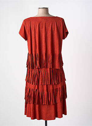 Robe mi-longue manches courtes manches courtes orange MARY COOL femme