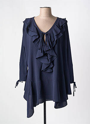 Blouse manches longues manches longues bleu LILI LA TIGRESSE femme