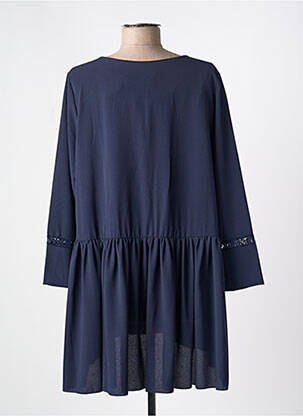 Tunique manches longues tissage crêpe bleu LILI LA TIGRESSE femme