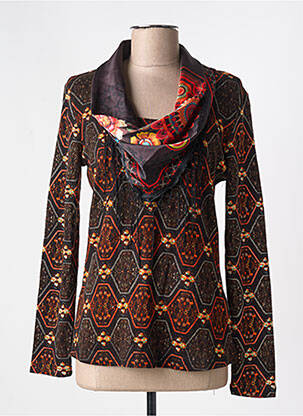 Pull coupe cintrée manches longues noir 101 IDEES femme