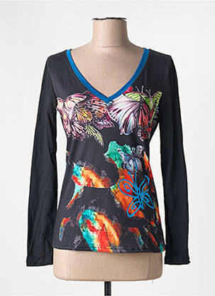 T-shirt manches longues manches longues noir 101 IDEES femme