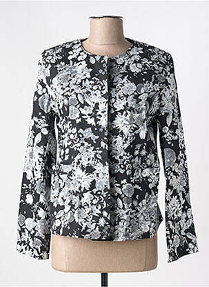 Veste casual col rond noir PARISIENNE femme