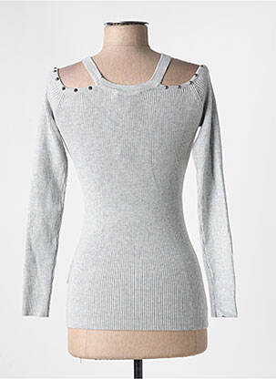 Pull coupe cintrée manches longues gris MAILLE LOVE femme