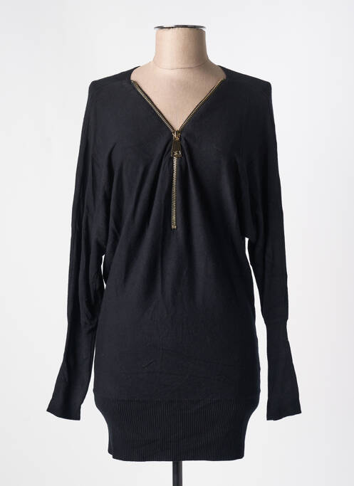 Pull tunique noir C.M.P 55 pour femme