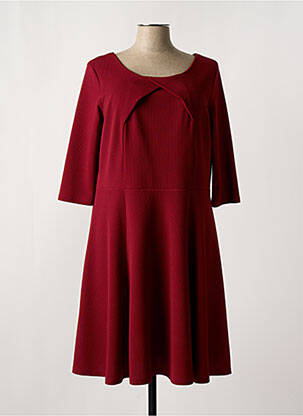 Robe mi-longue manches 3/4 manches 3/4 rouge LYANNE femme