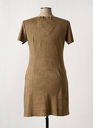 Robe mi-longue manches courtes manches courtes marron NANA BAILA femme