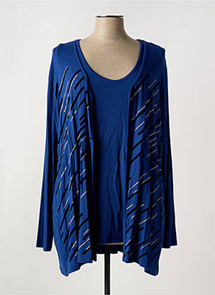 Twin-set col v bleu ALAIN MURATI femme